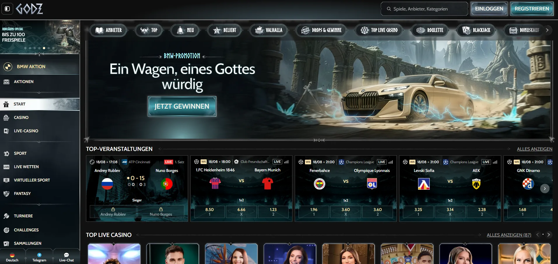 Godz Casino Spiele